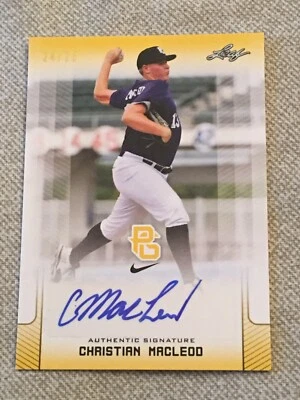 CHRISTIAN MACLEOD 2017 LEAF PERFECT GAME AUTOGRAPH CARD #24/25 TWINS Miss St. - Image 1 of 2