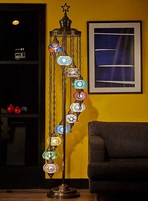 11 Globe 7ft Turkish Moroccan Mosaic Bohemian Boho Colorful Floor Lamp CUSTOMIZE - Image 1 of 4