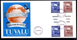 UNIVERSAL POSTAL UNION UPU 1981 TUVALU G/P FDC - Picture 1 of 1