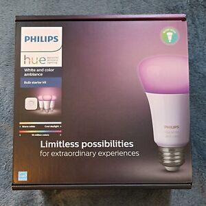 Philips Hue White Color Ambiance A19 Starter Kit - 3x Bulbs - New RICHER COLOR!