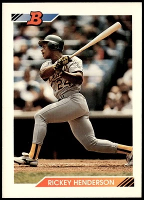 Rickey Henderson 1992 Bowman #166 Oakland Athletics - Image 1 of 2