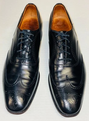 Zapato de vestir Church's grado personalizado punta de ala cuero negro brogue para hombre EE. UU. 10A USADO EN EXCELENTE ESTADO Foto 1 de 4