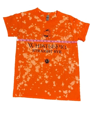 Camiseta pequeña Whistle Pig recta centeno naranja blanqueada. 18"x 26." Hecho a mano. Foto 1 de 4