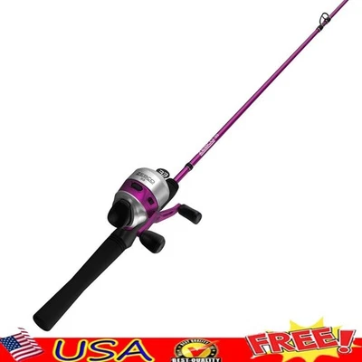 Spincast Fishing Rod Reel Combo Anti-Reverse Bite Alert 6ft Fiberglass New - Image 1 of 4