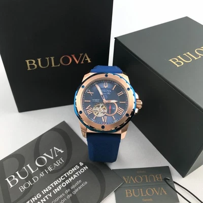 Reloj Bulova Marine Star A 98A227 automático esfera azul correa 45 mm para hombre Foto 1 de 4