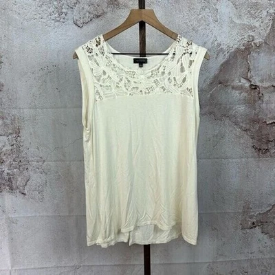 THE LIMITED lace crochet yoke top size L romantic boho feminine layering shirt - Image 1 of 4
