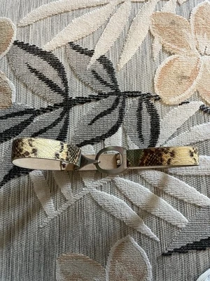 Chico's 女式复古 #0238 尺寸 L/XL动物印花真皮衬里腰带 — 第 1/4 张图片