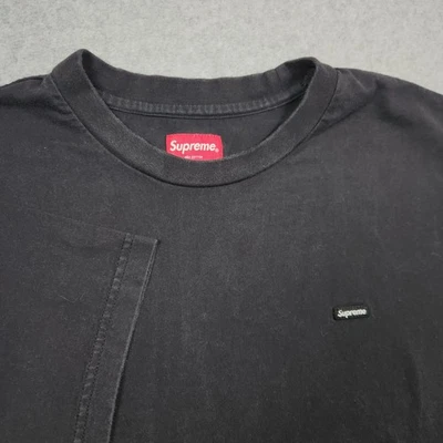 Camisa Supreme Para Hombres Grande Negra Pequeña Caja Logo Ropa de Calle Hip-Hop Hype Beast Y2K Foto 1 de 4