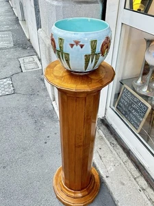 ANTICA COLONNA IONICA PERIODO NEOCLASSICO PIUMA DI NOCE PRIMI 900 ANCIENT COLUMN - Picture 1 of 22