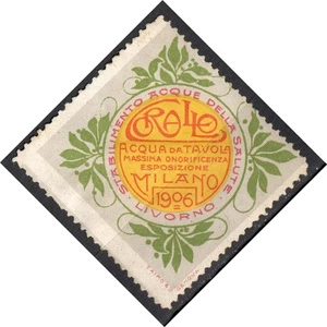 ER10246 Erinnofilo Pubblicitario: Acqua Minerale Corallo - esp.Milano 1906 - Picture 1 of 1