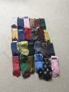 24 Bundle Silk Ties For Crafting Repair Grade B JOB LOT Hermes Ralph Lauren Etc - Picture 1 of 14