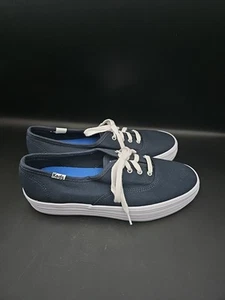 Keds Womens Champion Navy Canvas Sneakers Lace-Up Size 6.5 - Picture 1 of 4