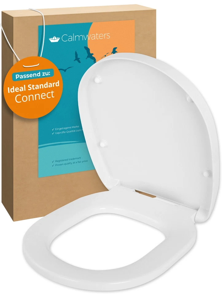 CALMWATERS WC-Sitz für Ideal Standard Connect Toilettendeckel Absenkautomatik Weiß