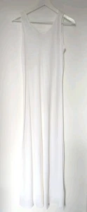 Maxi robe blanche femme coupe biais longue sans manches taille M/L - Photo 1/4