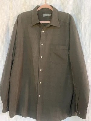 Talbots Men's Shirt Gray Windowpane Long Sleeve Button Up XL - Image 1 of 4