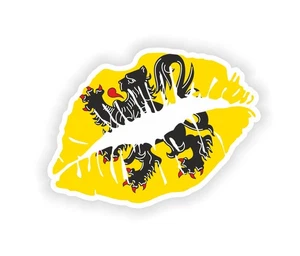 Flanders Lips Flag Sticker / Vinyl Waterproof Decals Graphics - Picture 1 of 1
