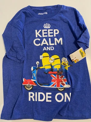  Camiseta Minions Keep Calm And Ride On - Talla Pequeña Niño - Totalmente Nueva con etiquetas Foto 1 de 2