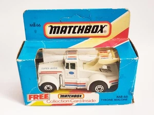1981 MATCHBOX DIECAST - MB 66 TYRONE MALONE SUPER BOSS + COLLECTION CARD SEALED - Picture 1 of 6