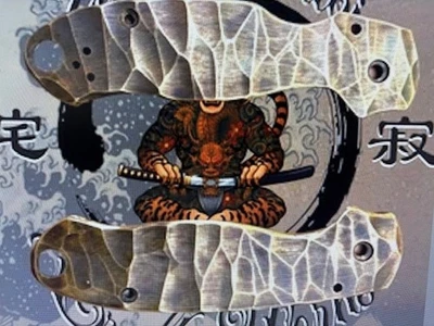 Spyderco Smock Scales Hand Carved BRASS - Image 1 of 3