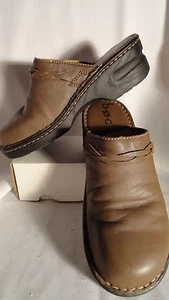 B.O.C. by Born braune Leder Pantoletten/Absätze, geflochtene Details, Damen 8/39 Med. - Bild 1 von 11