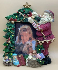 Santa Claus Christmas Tree 3D Resin Holiday 2.5" x 3" Picture Frame - Picture 1 of 7