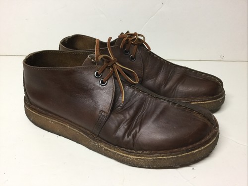 Suola in crepe originale Clarks Desert Trek da uomo US 8.5 36449 marrone in pelle
