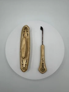 Vtg Art Deco Celluloid Bakelite Vanity 2 Piece Powder Set Looks Like-Ivory - Bild 1 von 18
