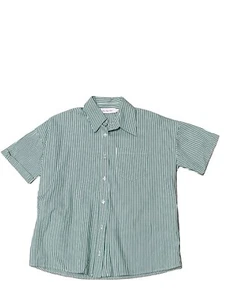 Lisa Says Gah SS Green White Striped Button Down Shirt Sz XS Festival Camp - Picture 1 of 6