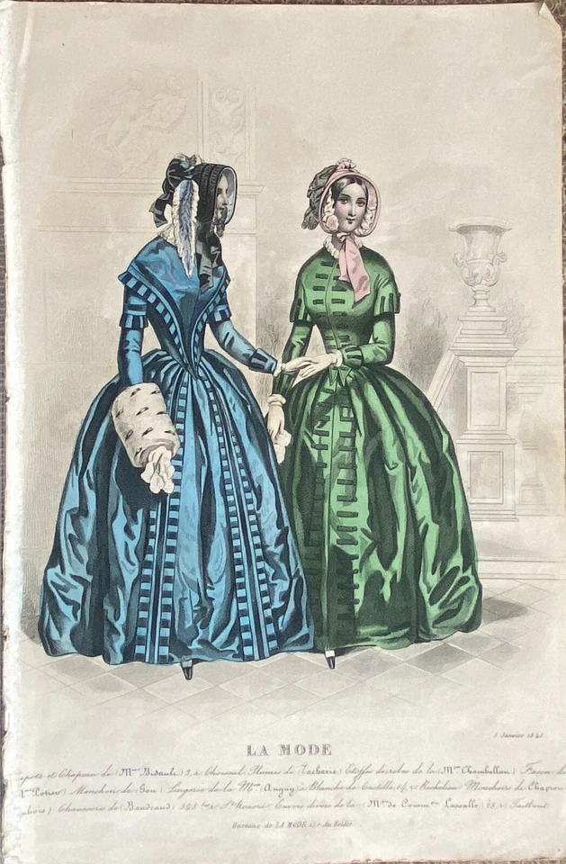 Gravur Mode 24x16 CM Journal La Mode 1845 - Bild 1 von 1