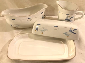 Newcor Stoneware Countryside Butter Dish Gravy Creamer Set - Picture 1 of 6