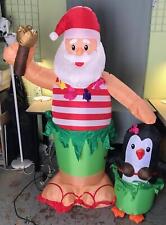 5.5 ft. LED Christmas Hula Santa and Penguin Scene Inflatable