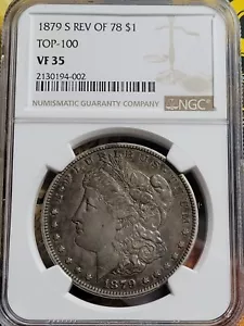1879-S Morgan Silver Dollar $1 Reverse of 78 Top 100 NGC VF35 ~ Rare Coin! - Picture 1 of 4