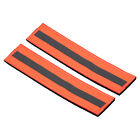 2 pièces 1x6" patch réfléchissant crochet et boucle appliques de sécurité nocturne, orange