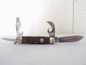 VTG 1950s-60s Ulster BSA Scoutmaster Bone Handle 4 Blade Folding Pocketknife - Picture 1 of 13