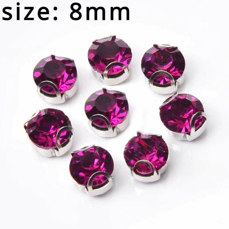 100X Crystal Beads Glass Glitter Sew on Material for Jewellery Shoes Decor DIY - Image 1 of 4