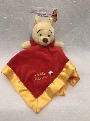 Manta de seguridad satinada roja y amarilla Disney Baby Hello There Winnie The Pooh Love Foto 1 de 4