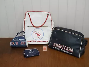 Vintage Airlines Bag Ansett ANA DC8 Jet Adverting Collection Qantas Miniature - Picture 1 of 5