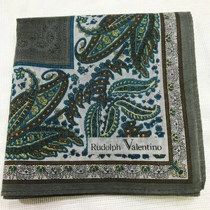 GREEN FERN PAISLEYS LEAF OLIVE CLASSIC ART VTG MAN HANKY COTTON18" POCKET SQUARE - Picture 1 of 3