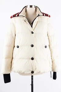 $2,150 Moncler Giubbotto Piumino Padded Down Ski Jacket SZ 1/Small Cream - Picture 1 of 14
