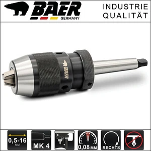 Präzisions Bohrfutter 0,5 - 16 mm BAER Schnellspannbohrfutter mit Kegeldorn MK4 - Bild 1 von 12