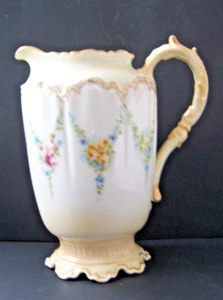 Haviland Limoges grün 4 Blatt Kleeblatt Schokolade /Kaffeekanne Goldrand Blumen ohne Deckel - Bild 1 von 13