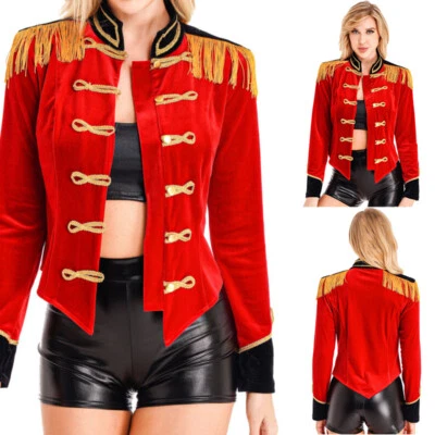 Womens Ringmaster Costume Tailcoat Jacket Circus Lion Trainer Halloween Costume - Image 1 of 4