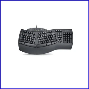 Full-Size Ergonomic Split USB Keyboard with 7 Multimedia Keys - Office Essential - Picture 1 of 9