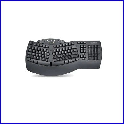 Full-Size Ergonomic Split USB Keyboard with 7 Multimedia Keys - Office Essential - Image 1 of 4