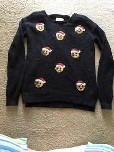 Justice Girls Christmas Emoji Sweater Size 18 - Picture 1 of 3