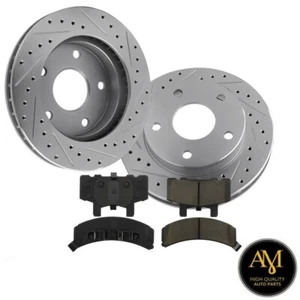 Front Drilled-Slotted Disc Brake Rotors With Brake Pads For Dodge Ram 1500 99-94 - Picture 1 of 6