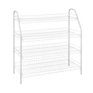 ClosetMaid Shoe Rack 28 H 12-Pair 4-Tier White Wire Steel Lightweight Portable - Picture 1 of 11