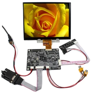Pantalla LCD IPS 8 pulgadas HJ080IA-01E 1024X768 350nit + Placa controladora LCD VGA + AV - Imagen 1 de 4