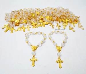 24 Rosary Favors Baptism Wedding  Communion Rosario Recuerdos Bautizo Boda Mini - Picture 1 of 7