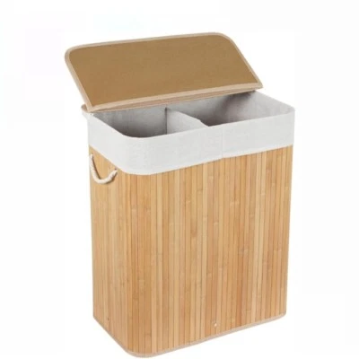 KICHKING Foldable Laundry Hamper with Lid Dirty Clothes Basket with Removable Liner 100L